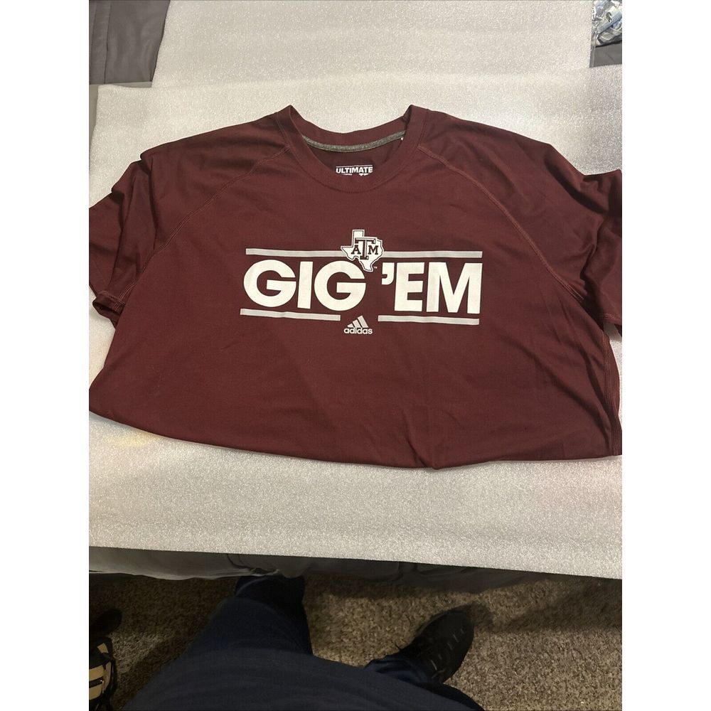 Texas AM Adidas GIG'EM Men's 2XL T-Shirt Burgundy